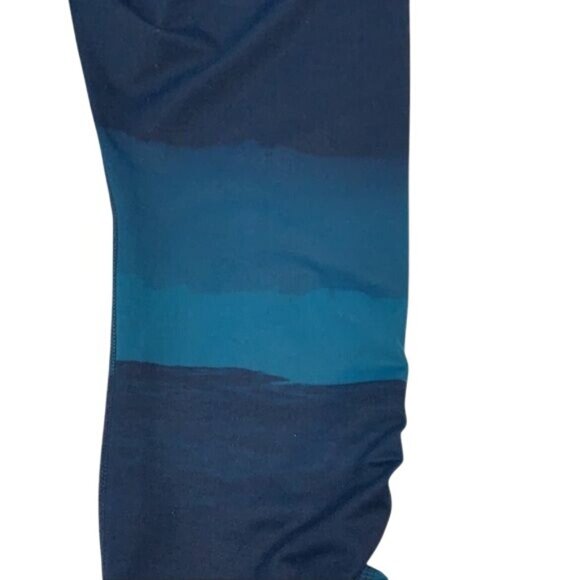 Brooks Womens Capri Leggings Size S Blue Striped Pattern Stretch Activewear - Picture 3 of 8